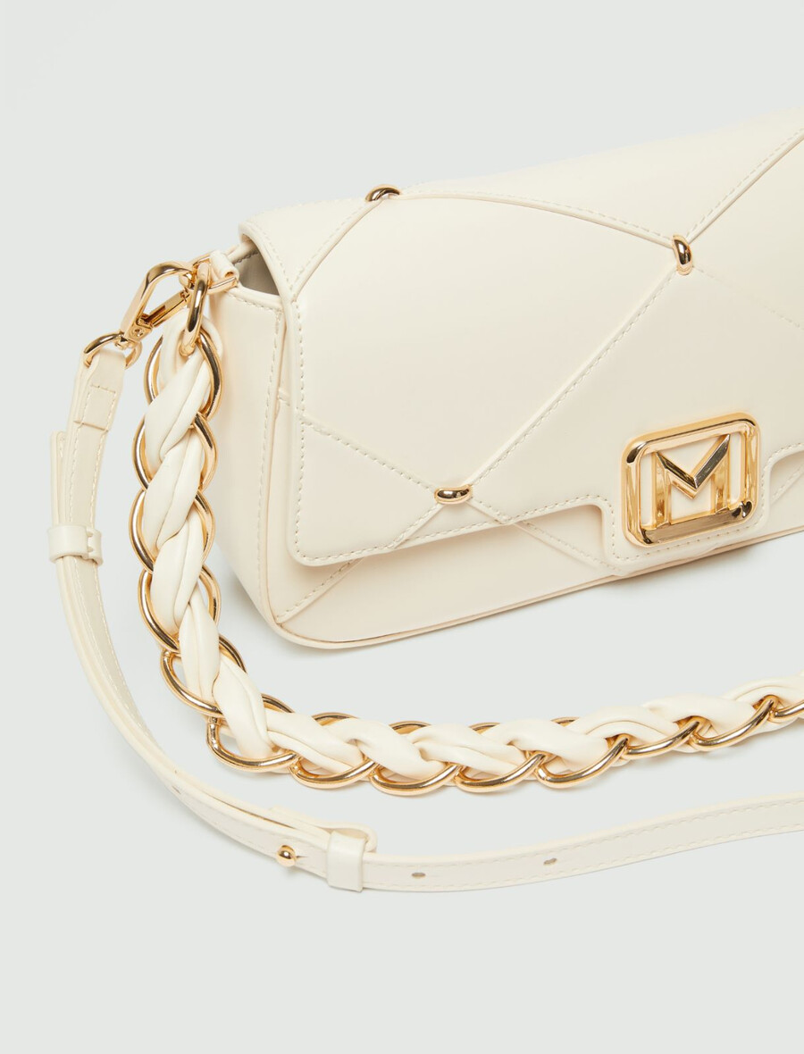 sac le muse moyen à motif losanges - ivoire