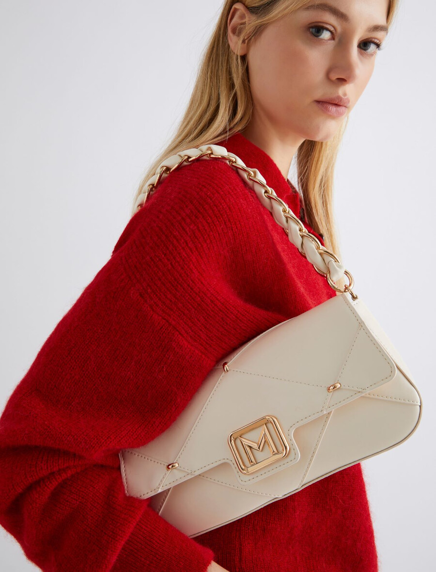 sac le muse moyen à motif losanges - ivoire