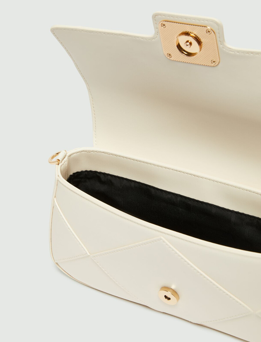 sac le muse moyen à motif losanges - ivoire