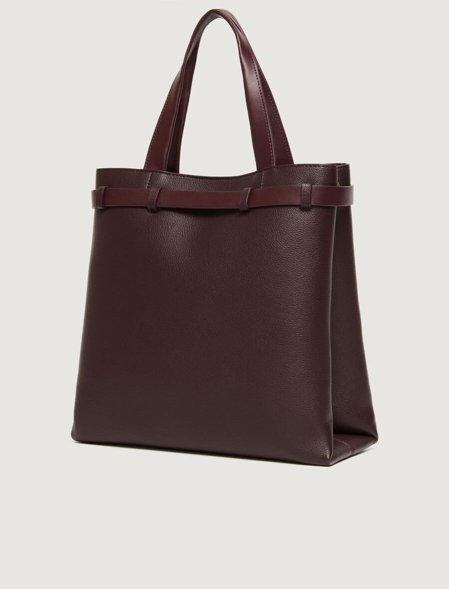 sac cabas vertical avec bandoulière - dark bown