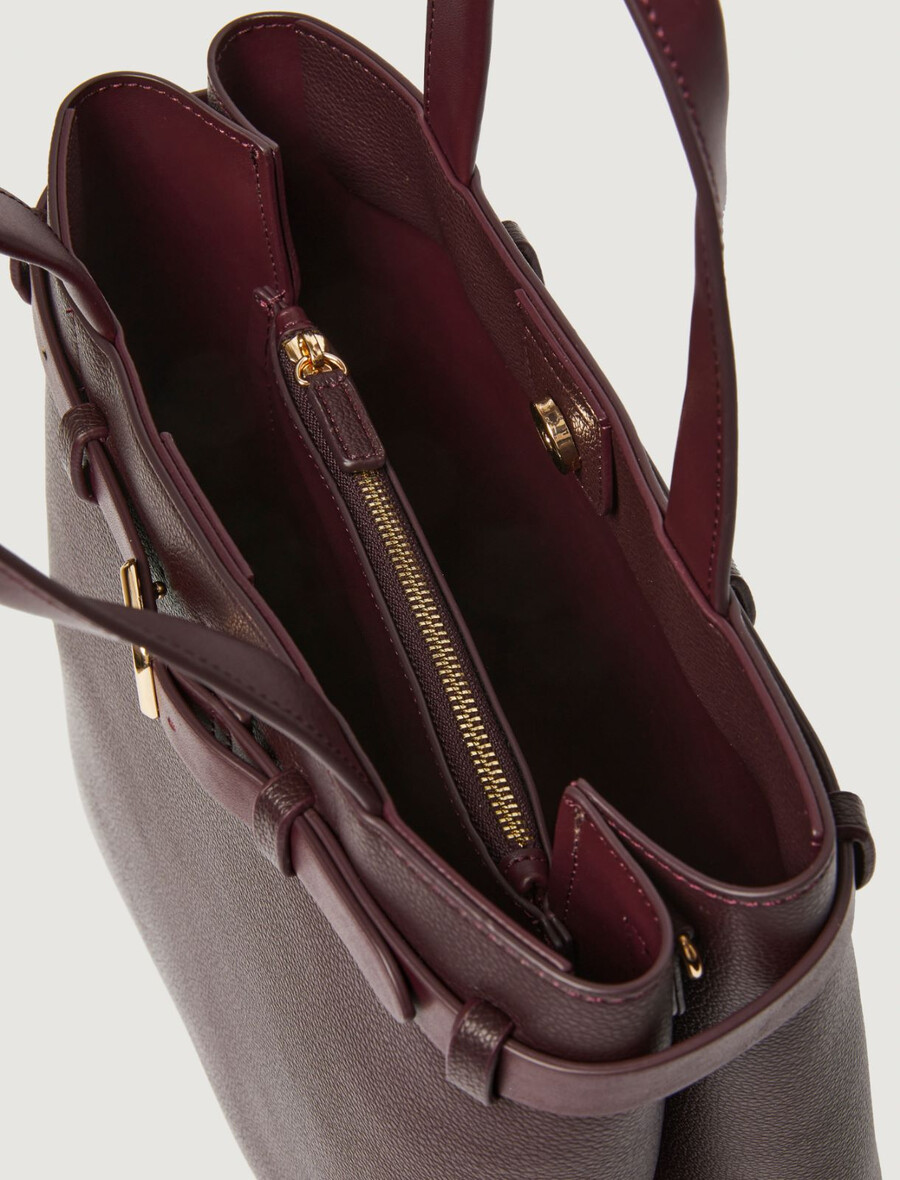 sac cabas vertical avec bandoulière - dark bown