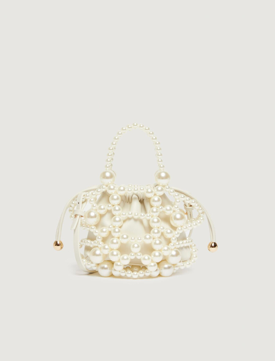 petit sac seau orné dune sphère - gris perle