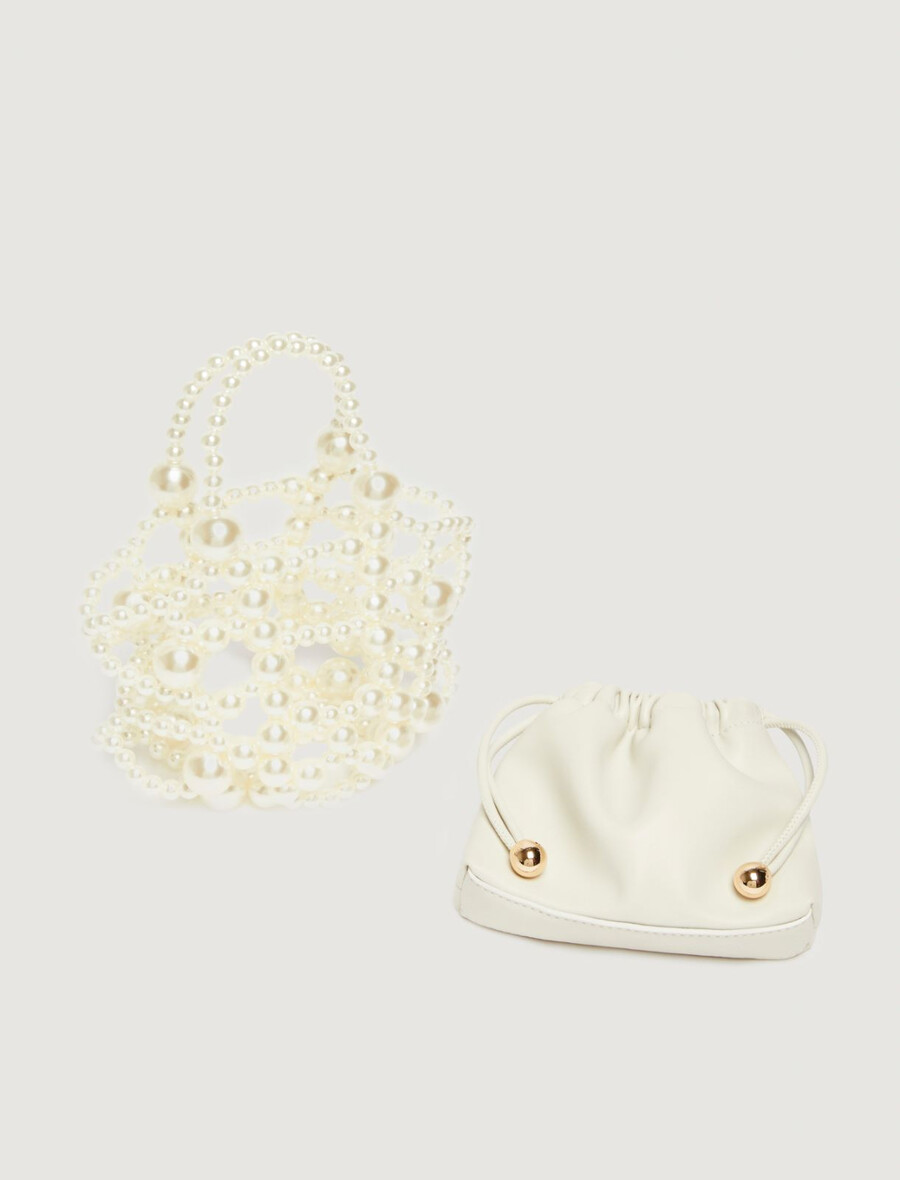 petit sac seau orné dune sphère - gris perle