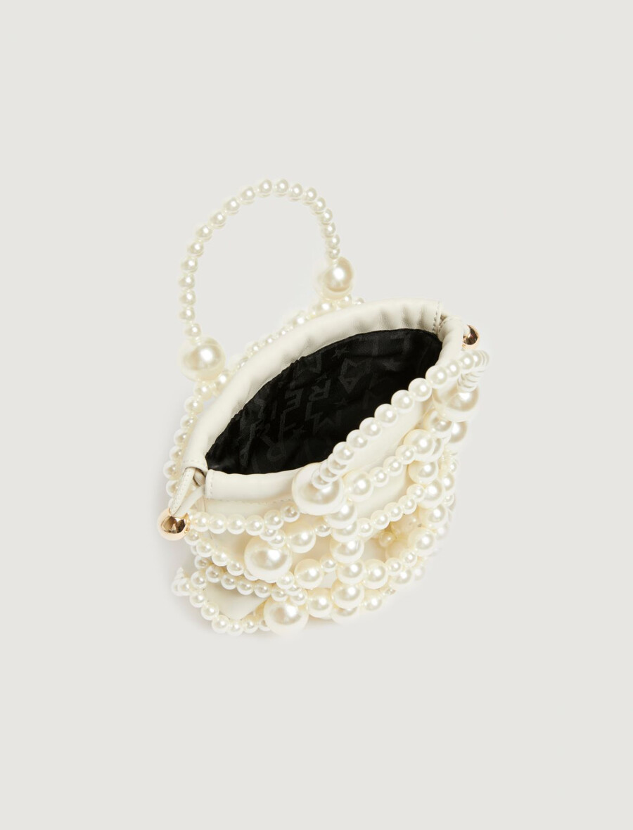 petit sac seau orné dune sphère - gris perle