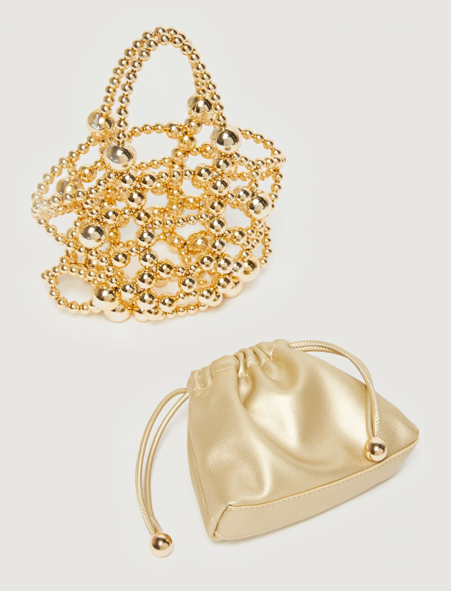 petit sac seau orné dune sphère - or