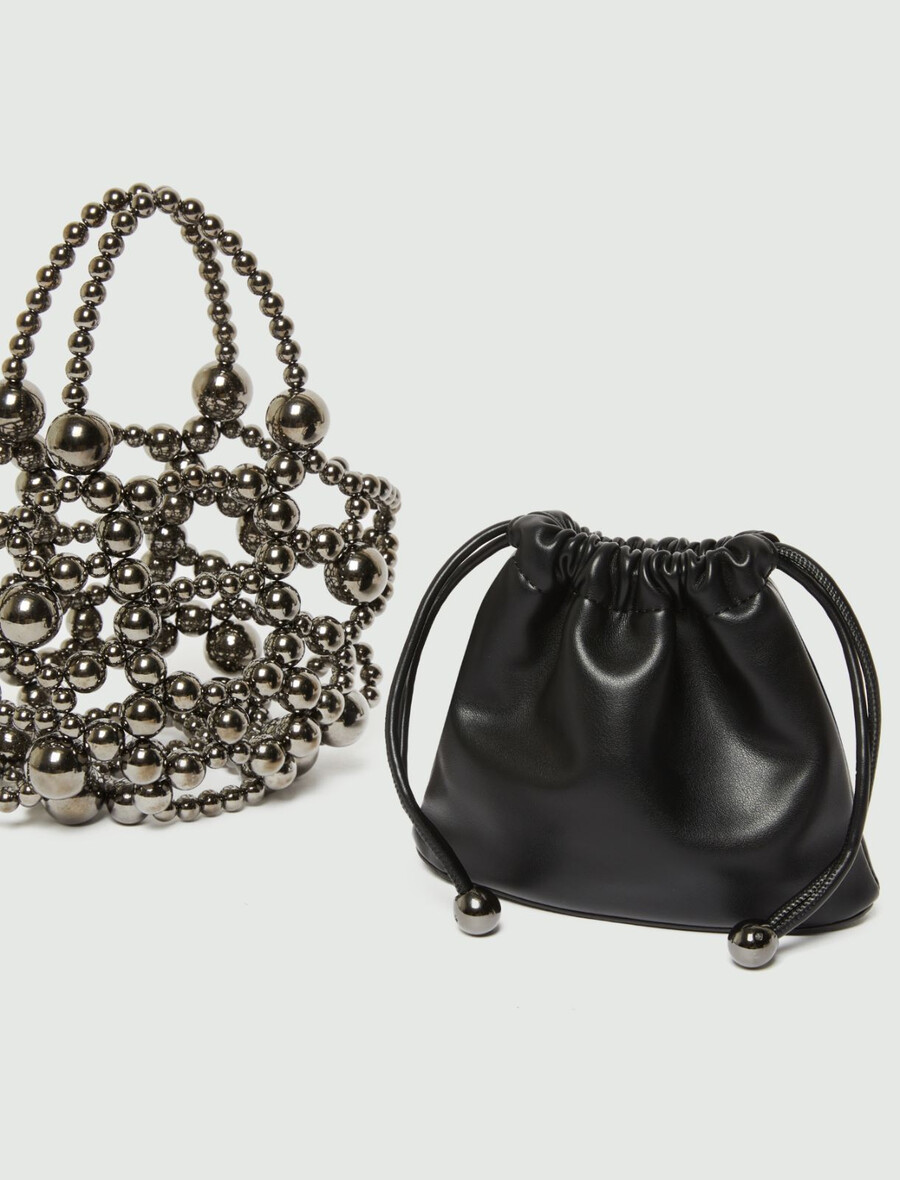 petit sac seau orné dune sphère - noir