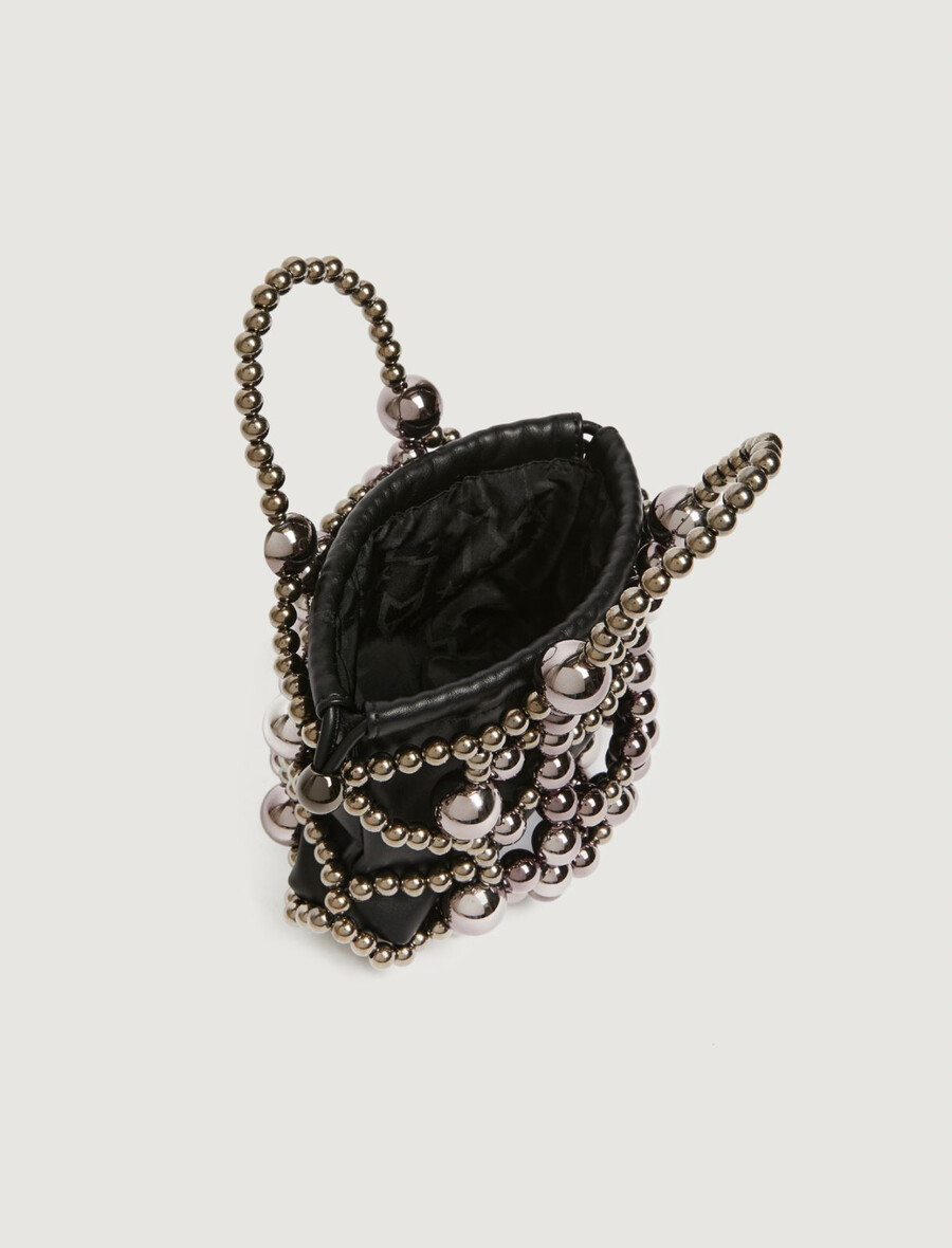 petit sac seau orné dune sphère - noir