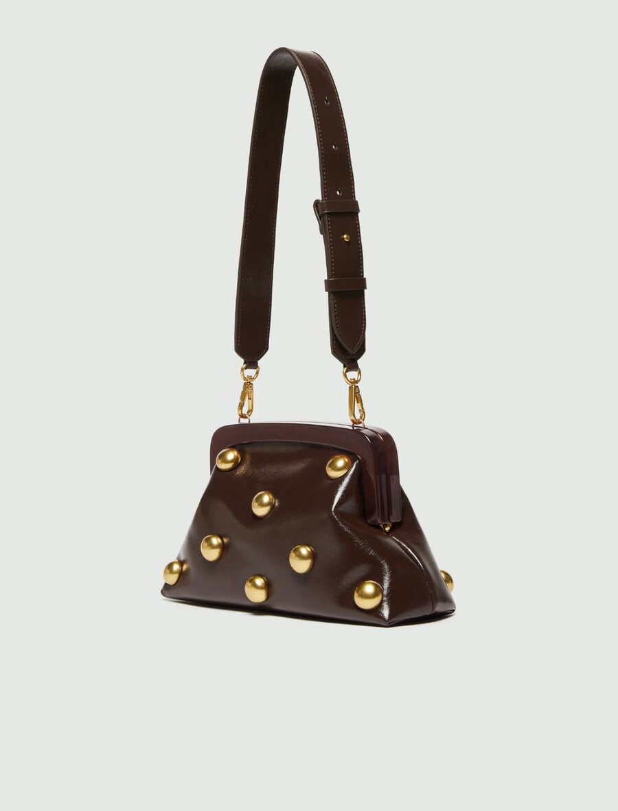 petite pochette en cuir - dark bown