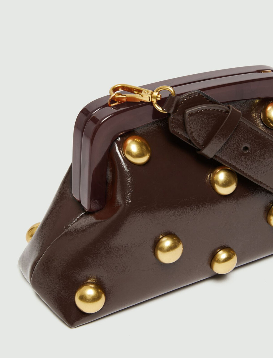 petite pochette en cuir - dark bown