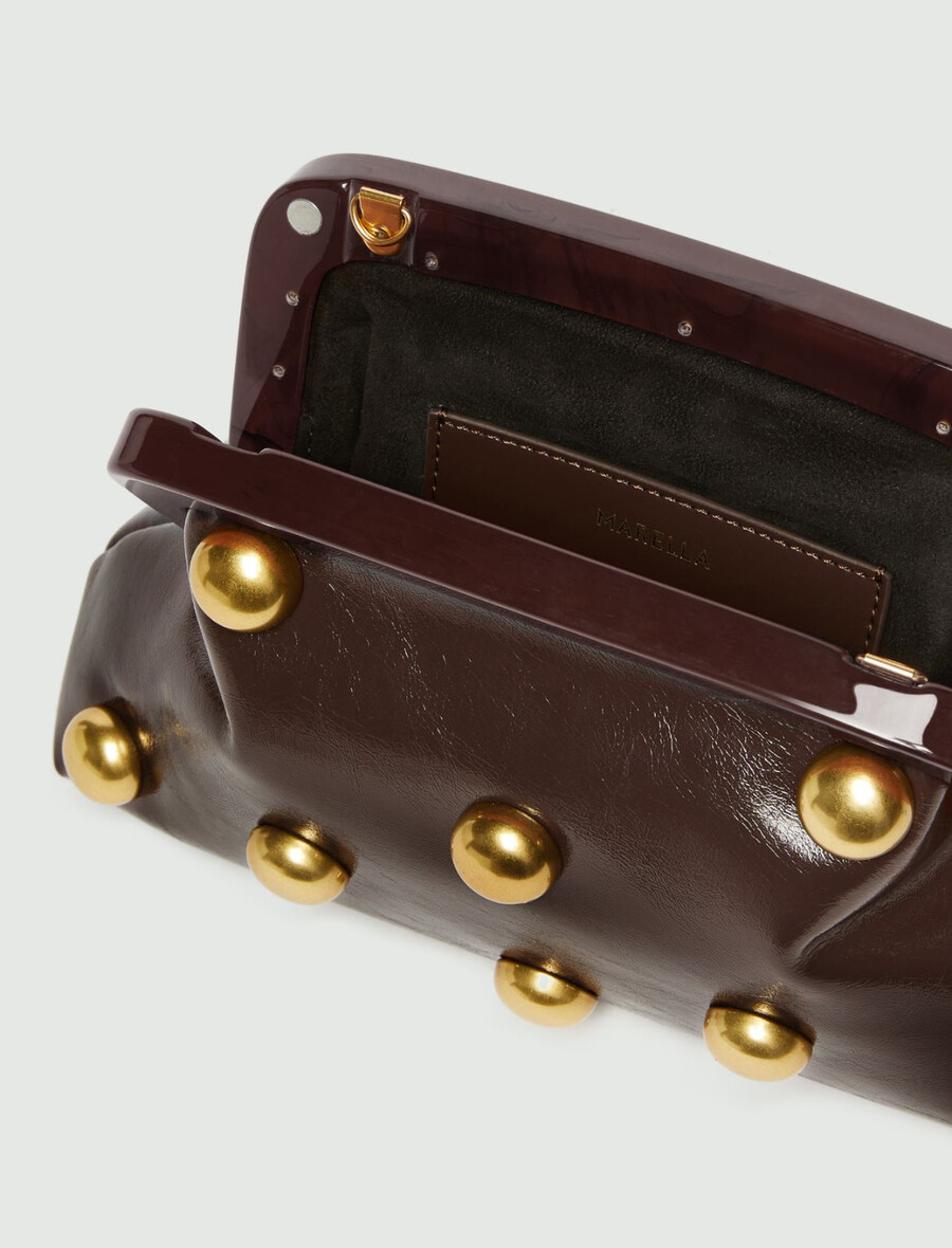 petite pochette en cuir - dark bown