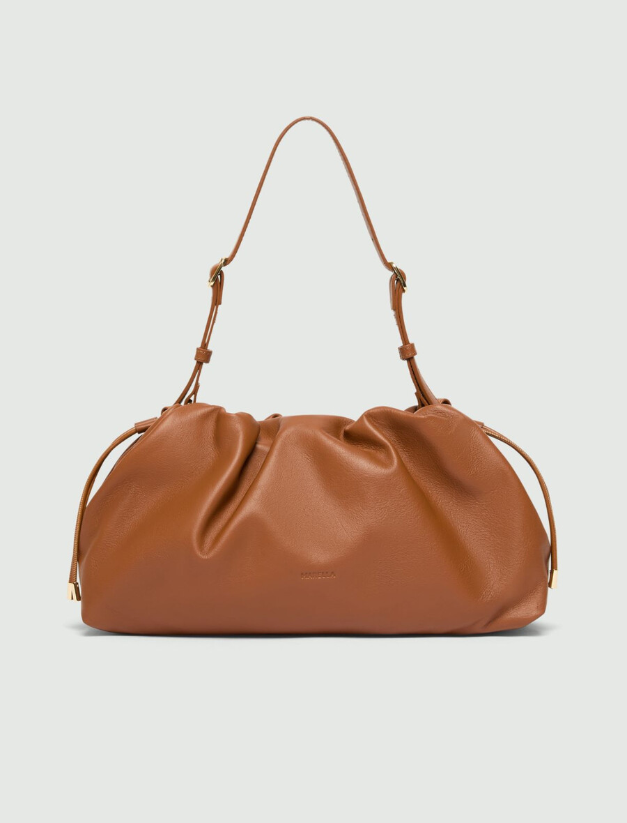 sac à main en cuir nappa - tabac