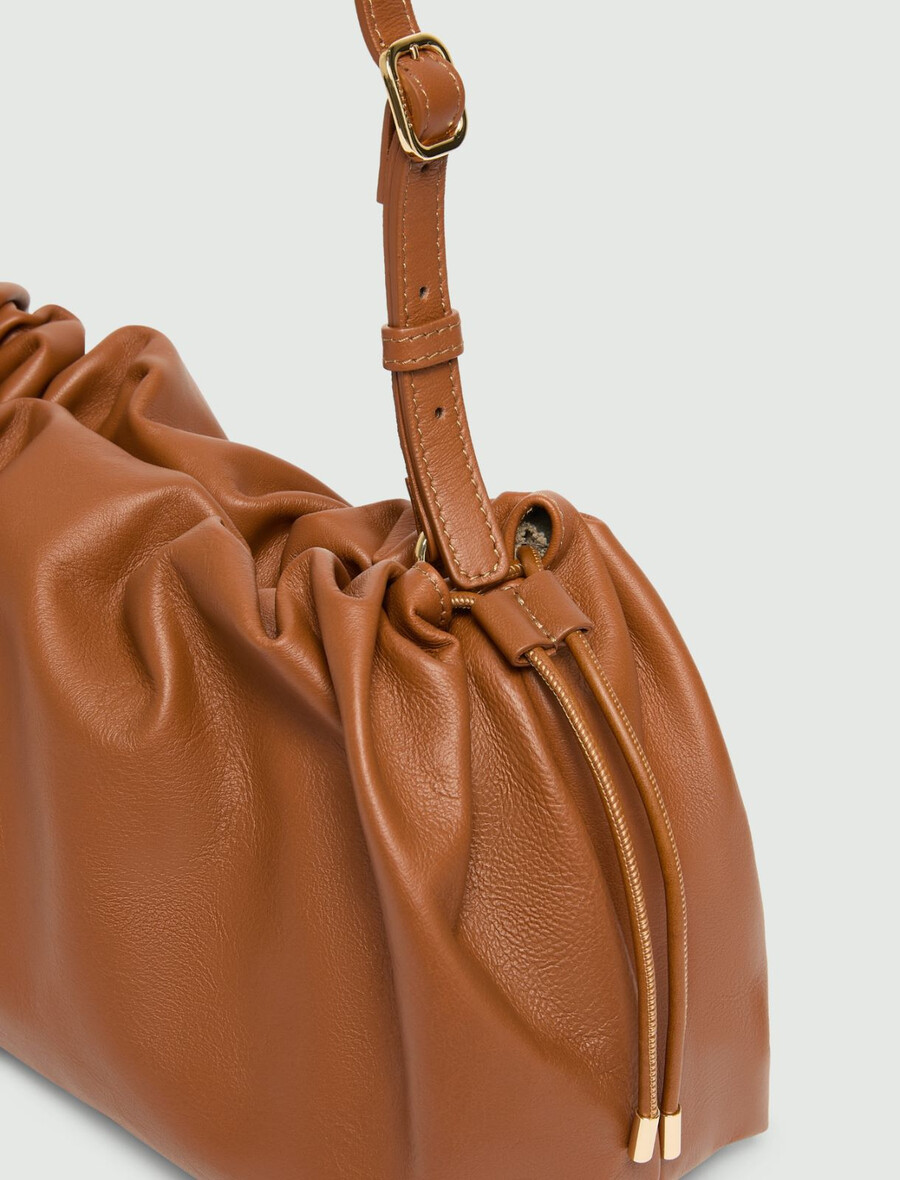 sac à main en cuir nappa - tabac