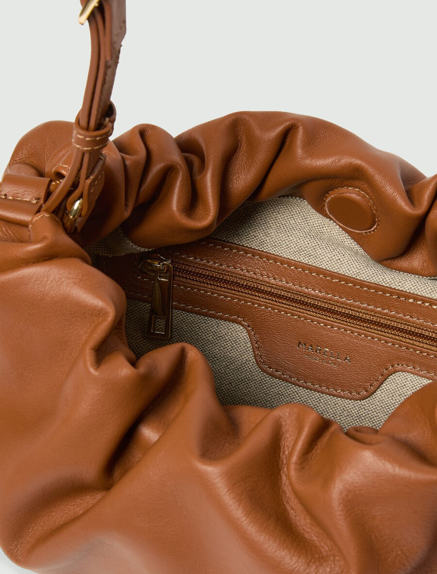 sac à main en cuir nappa - tabac