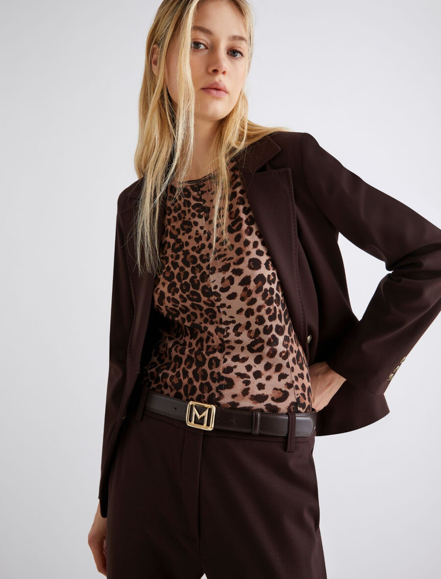 ceinture à boucle dorée - dark bown