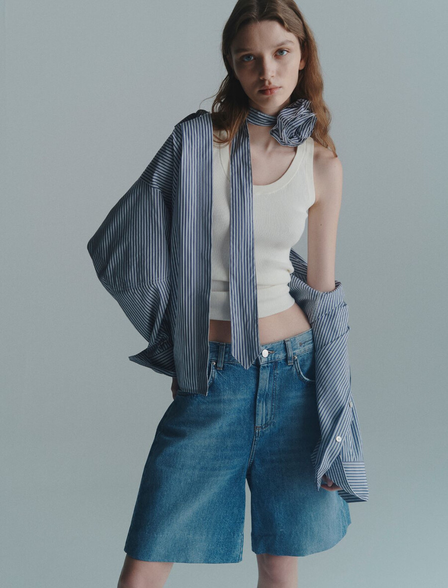 short en jean - delave blue