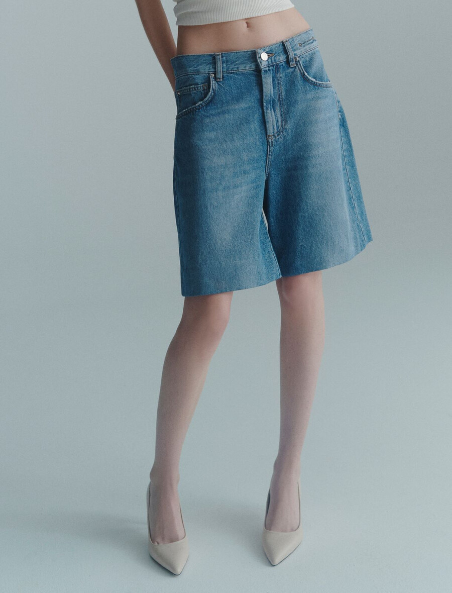 short en jean - delave blue