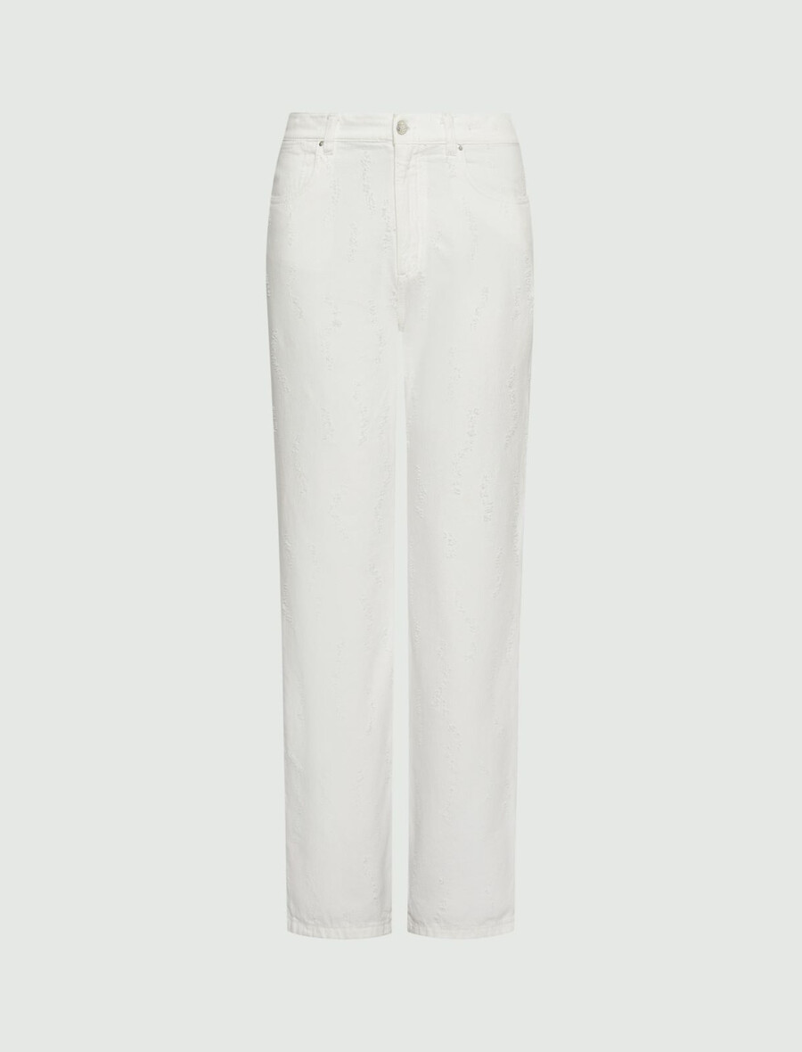 jean en denim coupe droite - blanc