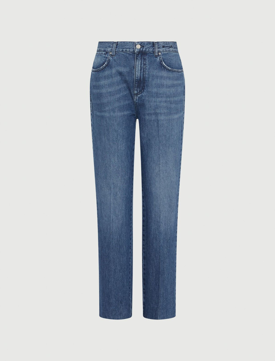 jean large surpiqué - blue jeans