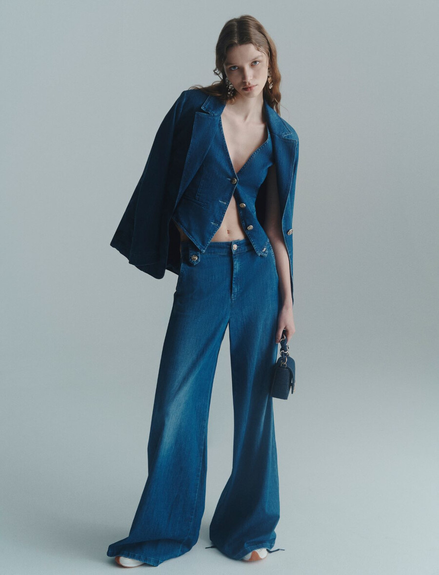 jeans palazzo - jeans bleu