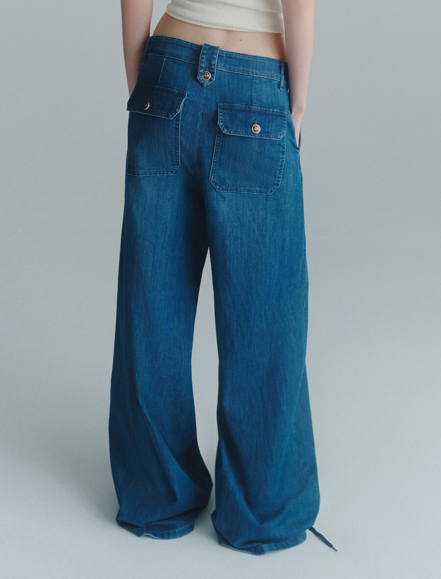 jeans palazzo - jeans bleu