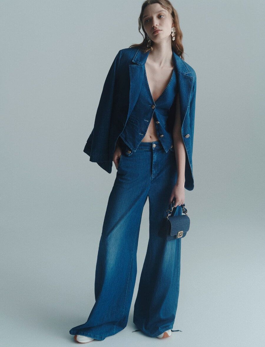 jeans palazzo - jeans bleu