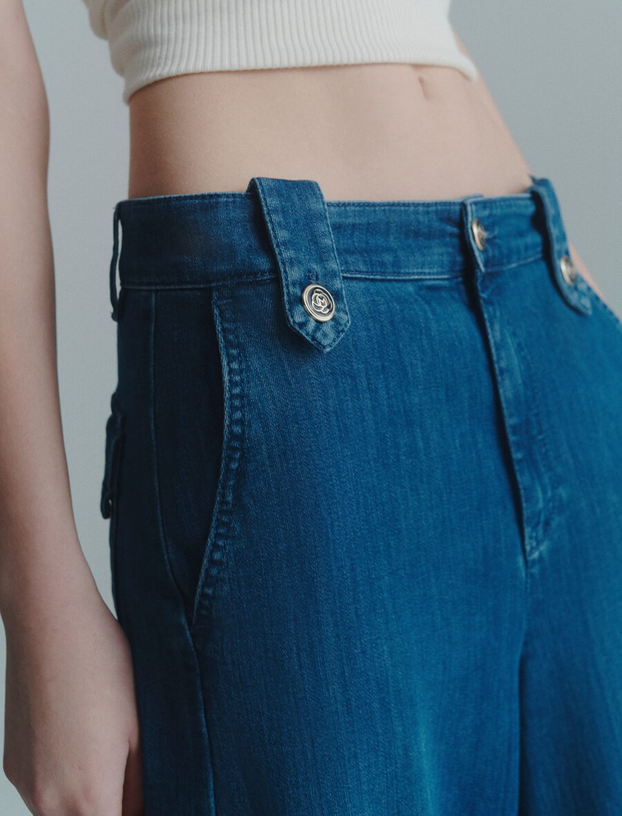 jeans palazzo - jeans bleu