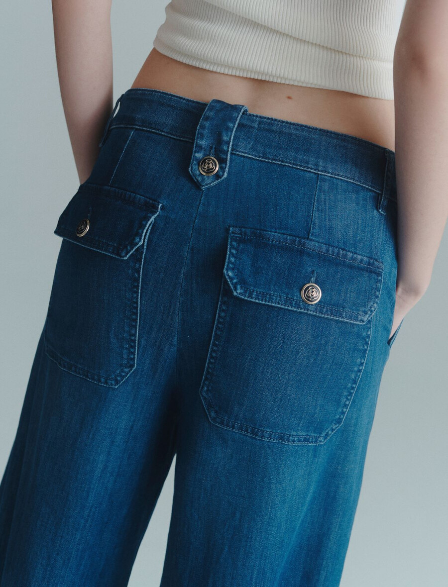 jeans palazzo - jeans bleu