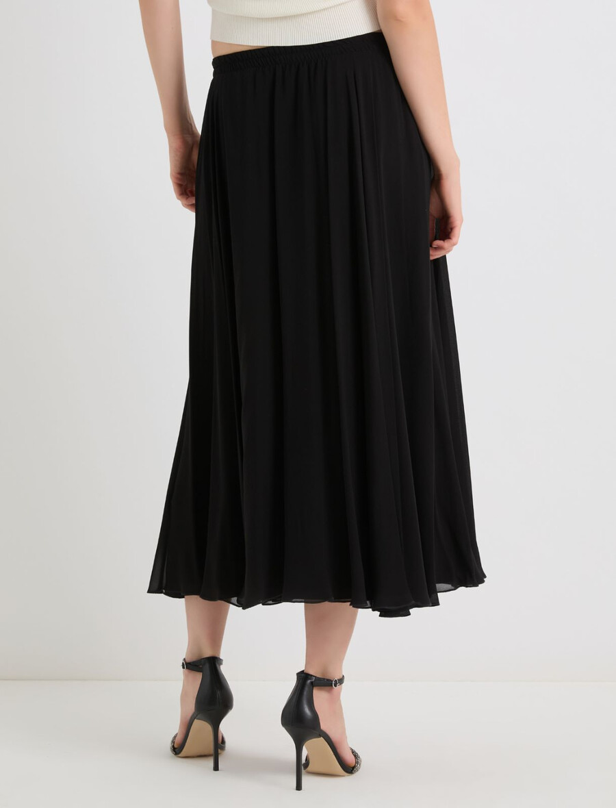 jupe longue en georgette - noire