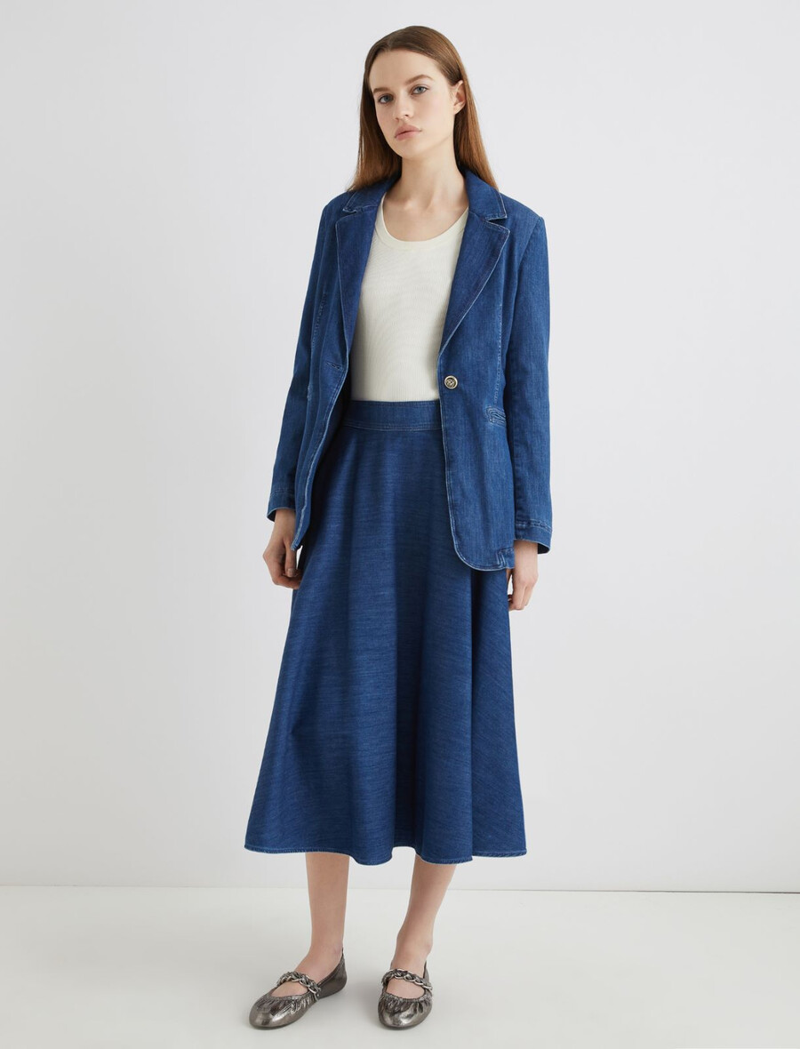 jupe cercle en jean - jeans bleu