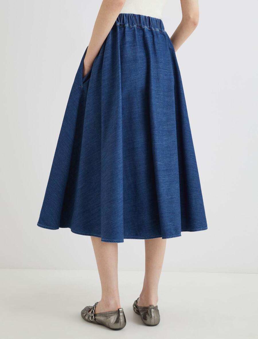 jupe cercle en jean - jeans bleu