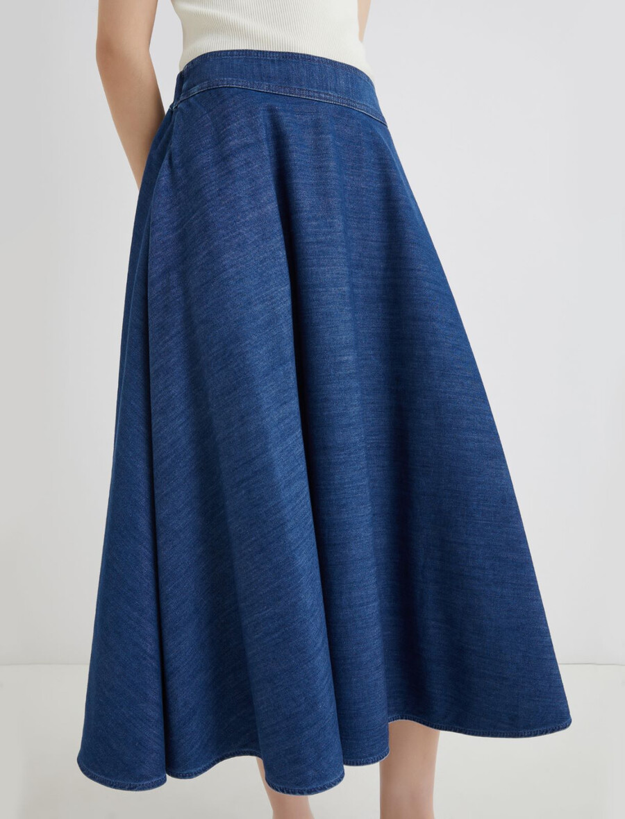 jupe cercle en jean - jeans bleu