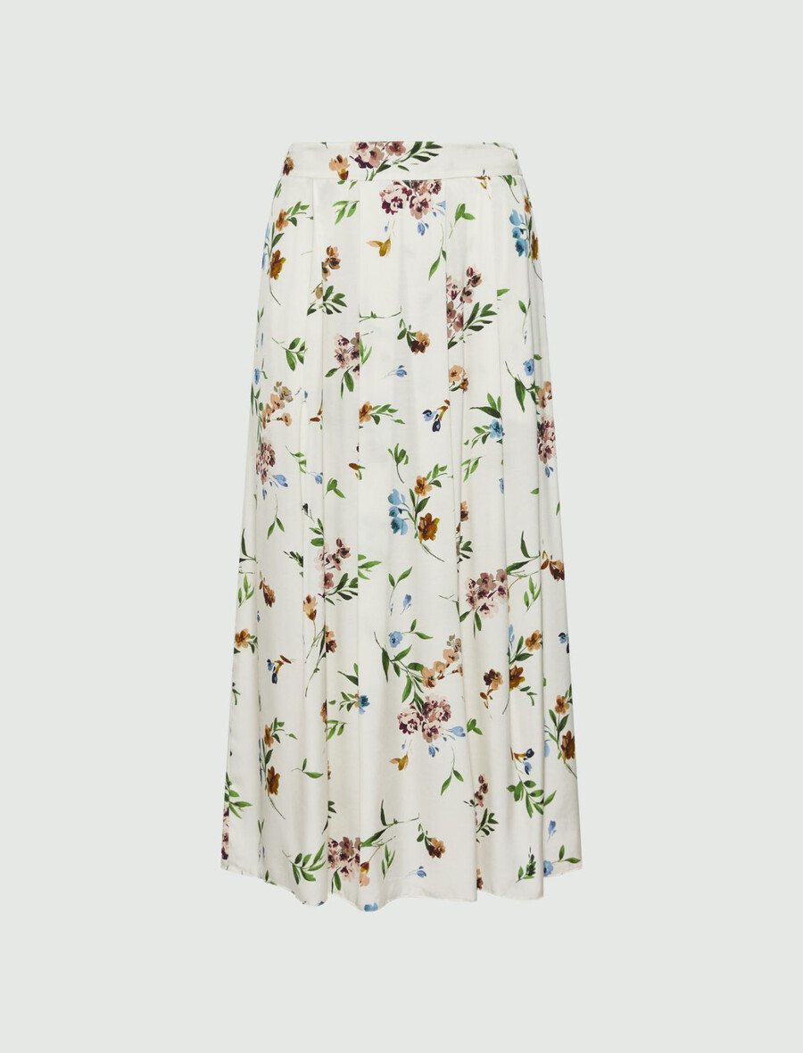 jupe longue en satin - crÈme