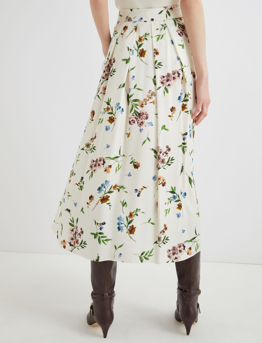 jupe longue en satin - crÈme