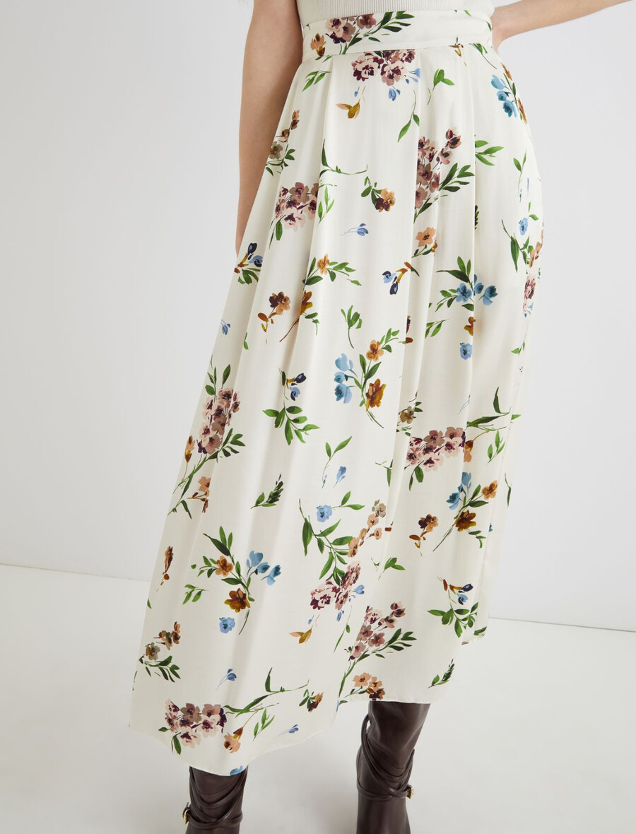 jupe longue en satin - crÈme