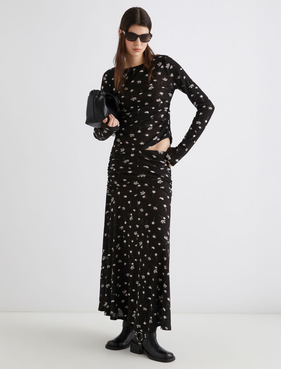 jupe en jersey de tulle - noire