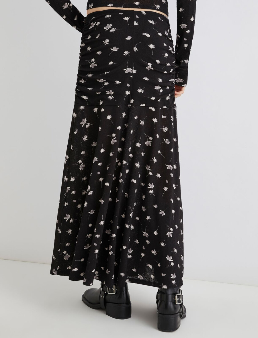 jupe en jersey de tulle - noire