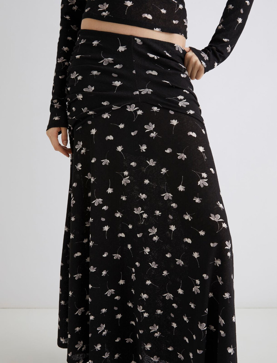 jupe en jersey de tulle - noire