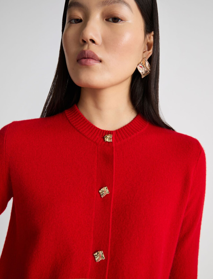 gilet en cachemire - rouge