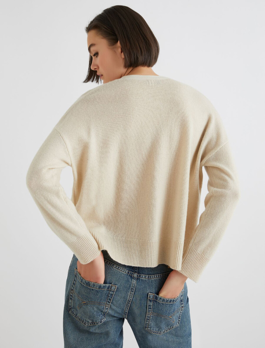 gilet en laine et cachemire - ivoire