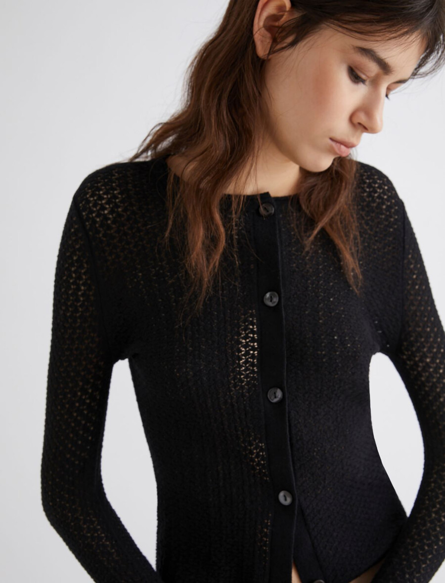 mini gilet en coton - noir