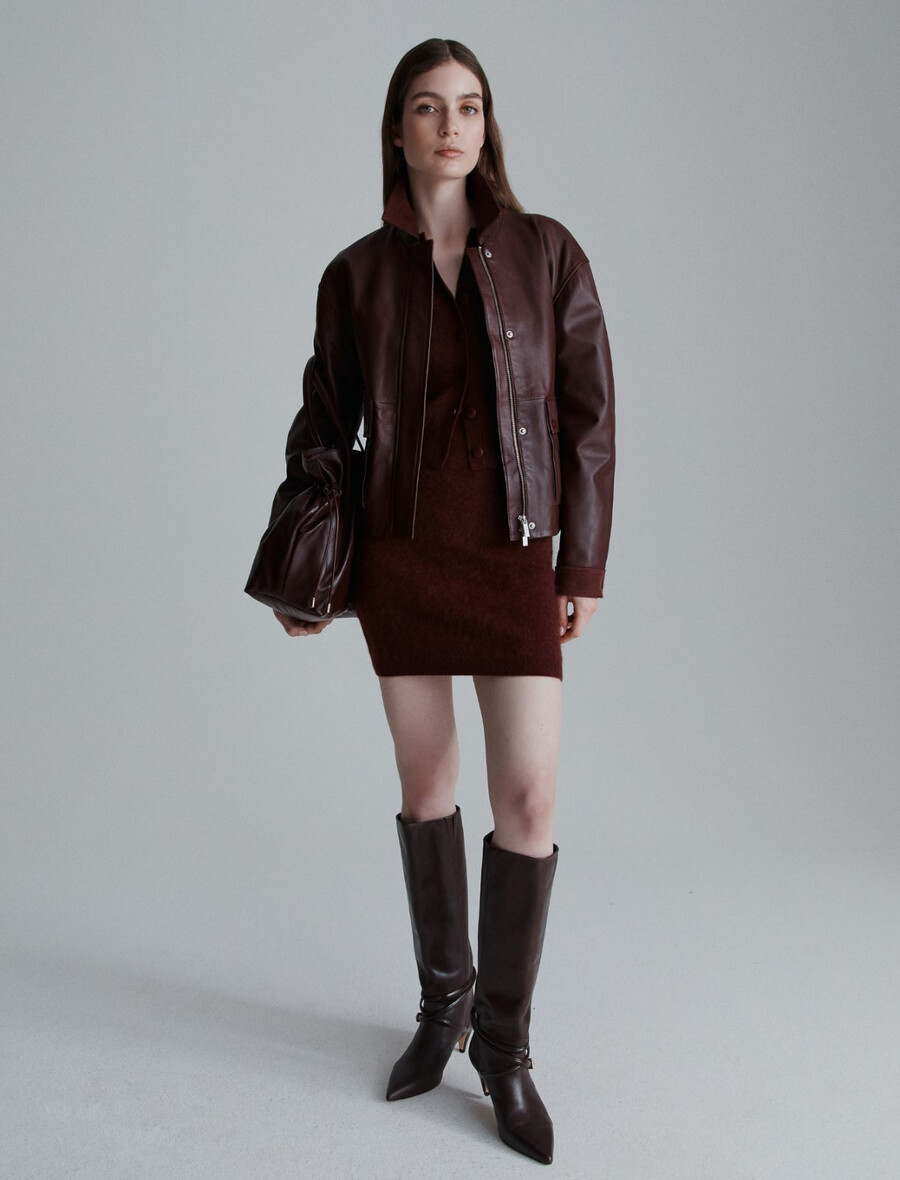 cardigan en laine et cachemire - bordeaux