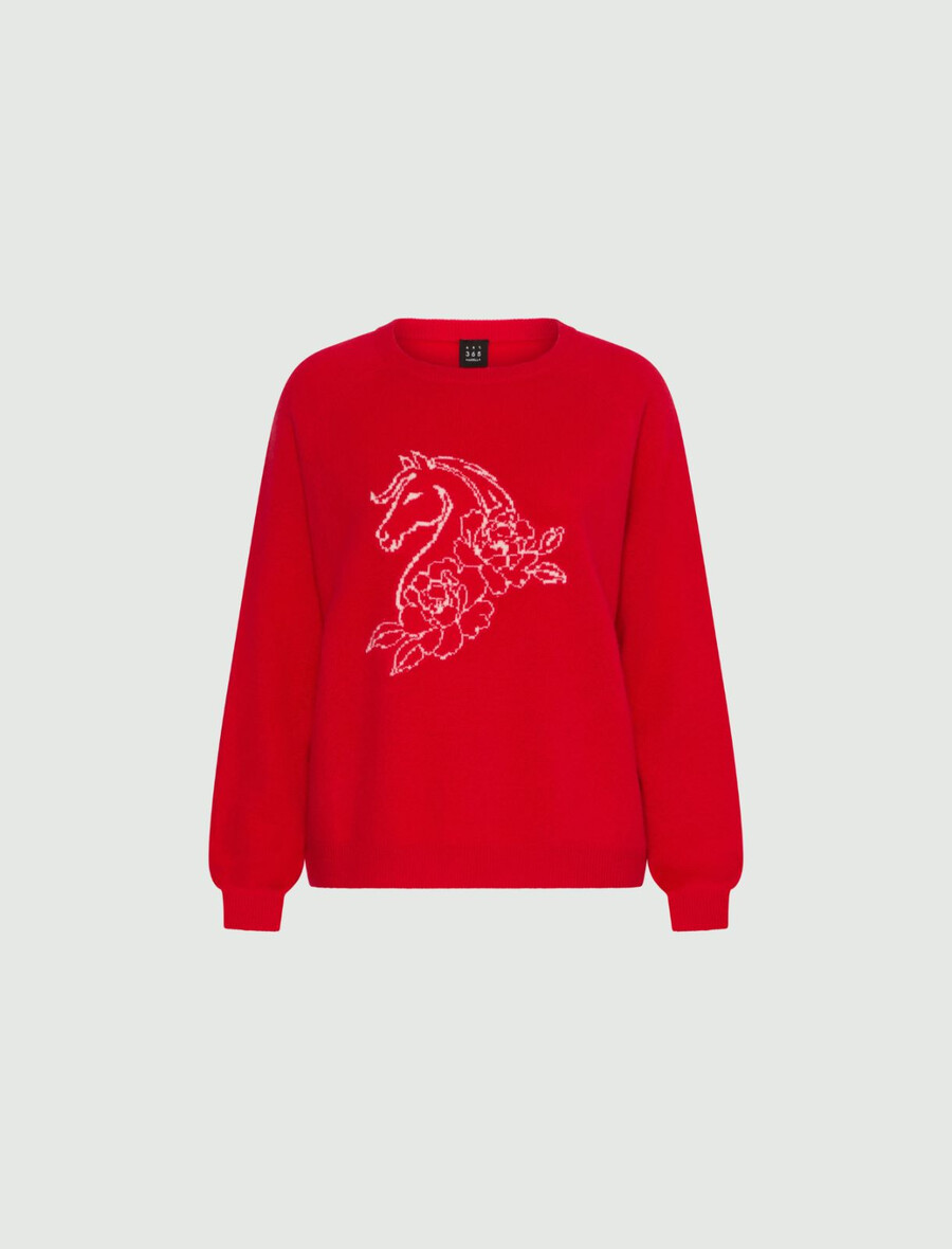 pull en cachemire - rouge