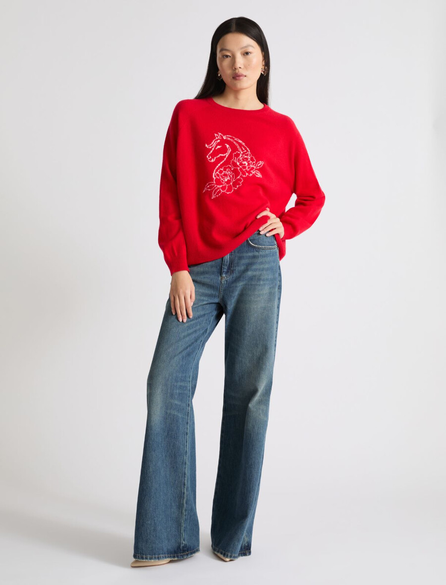 pull en cachemire - rouge