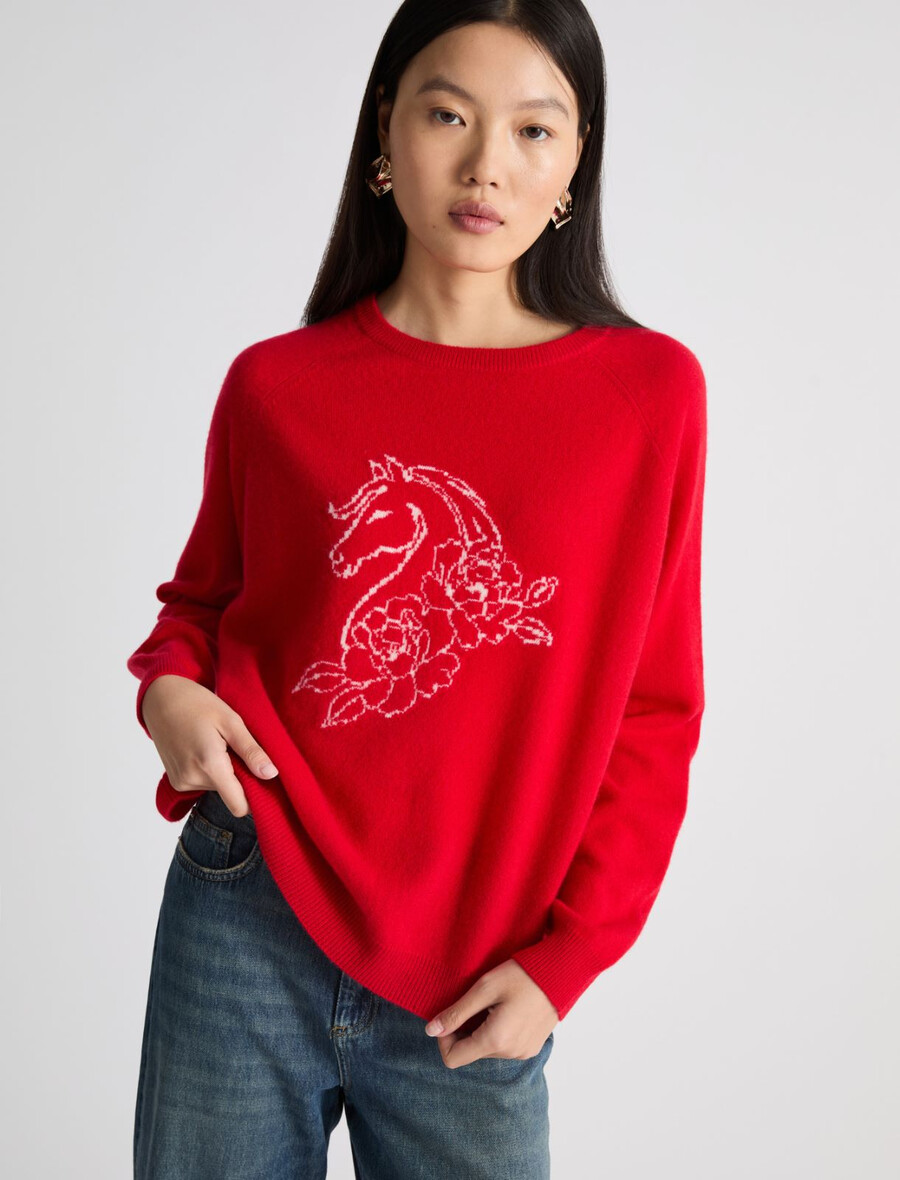 pull en cachemire - rouge