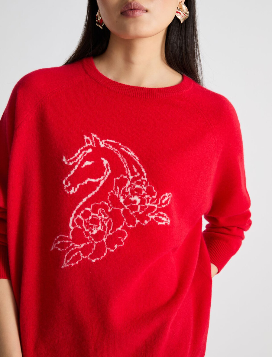 pull en cachemire - rouge