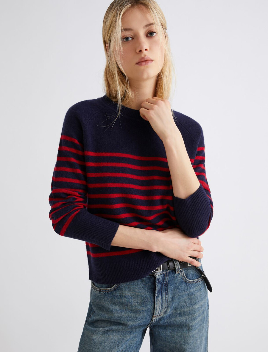 pull en laine et cachemire - marine