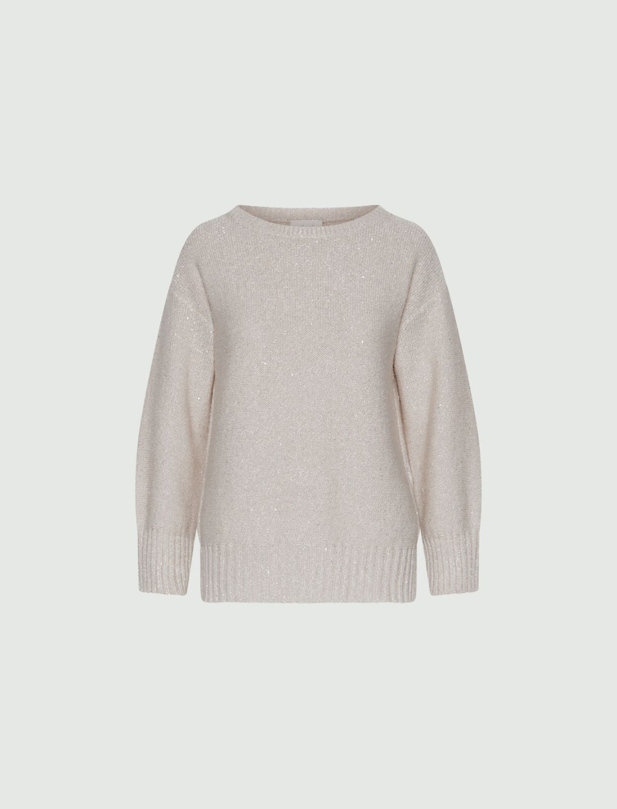 pull en cachemire mélangé coupe droite - crÈme