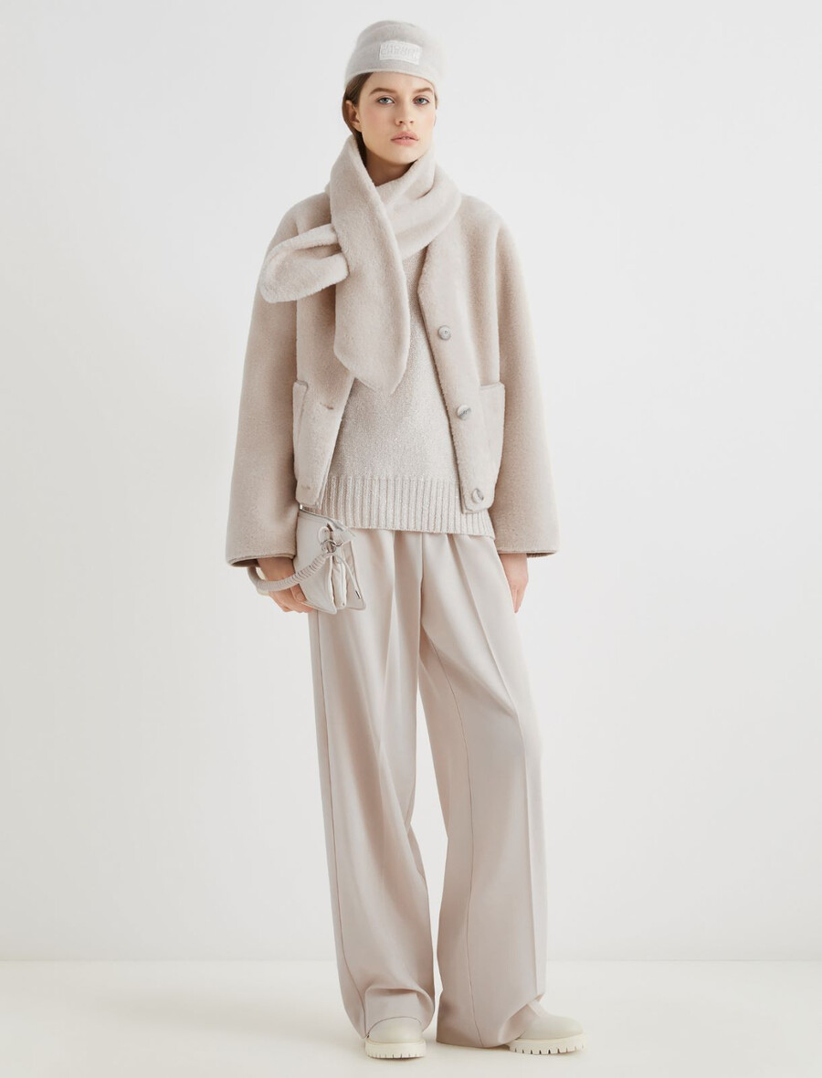 pull en cachemire mélangé coupe droite - crÈme