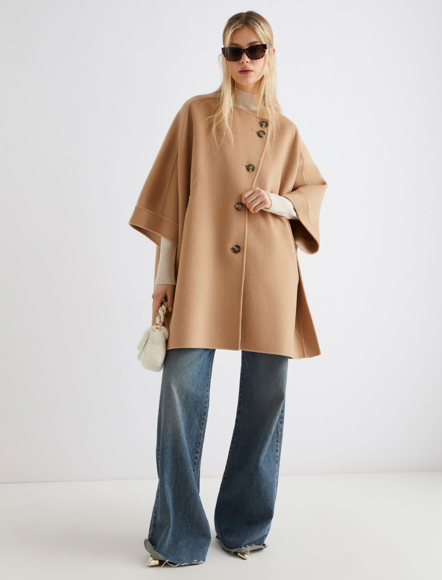 pull col roulé ajusté en laine et cachemire - ivoire