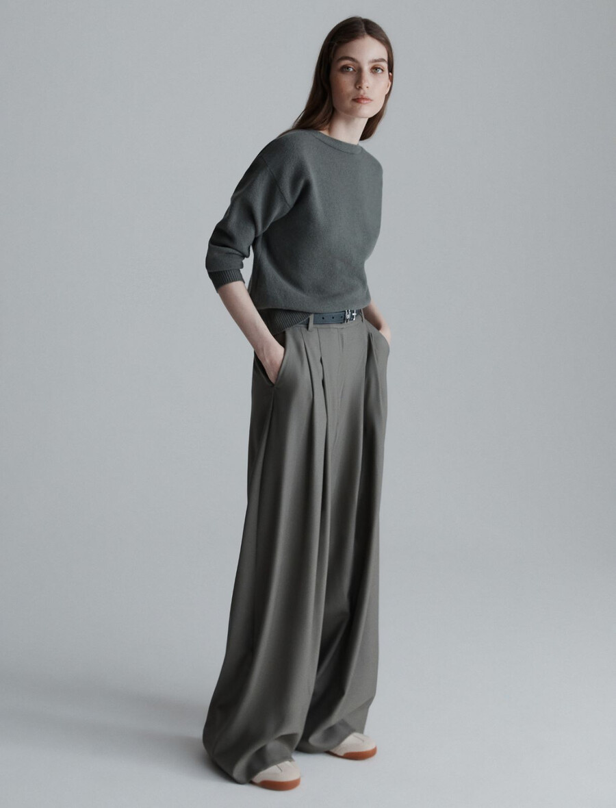 pull à col montant - olive